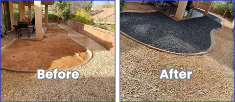 Before and after gravel landscape Saint George Utah
